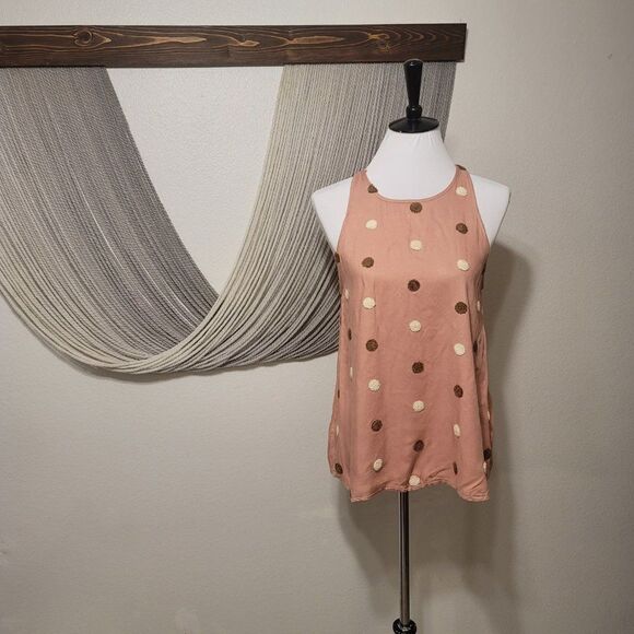 Blu Pepper Polka Dot Tank Top Sz S - Picture 2 of 4